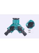 2-utas kerti tömlő elosztó – öntözéshez, virágültetéshez, vízmegállító csappal