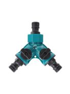 2-utas kerti tömlő elosztó – öntözéshez, virágültetéshez, vízmegállító csappal