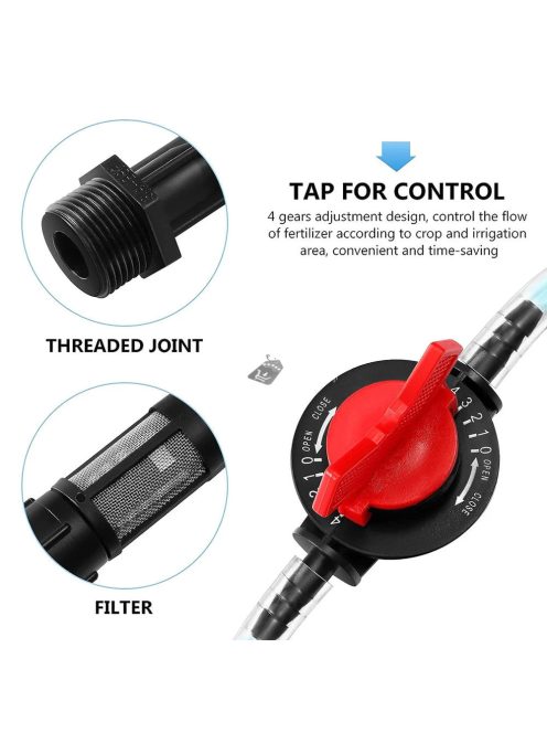 Mezőgazdasági öntözés Venturi műtrágyabejuttató készlet