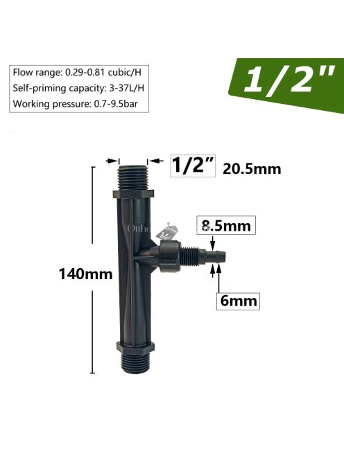 Mezőgazdasági öntözés Venturi műtrágyabejuttató készlet