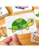 Állat- és gyümölcstema-alapú párosító kirakós kártyák