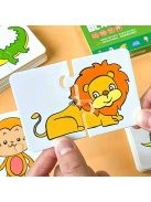 Állat- és gyümölcstema-alapú párosító kirakós kártyák