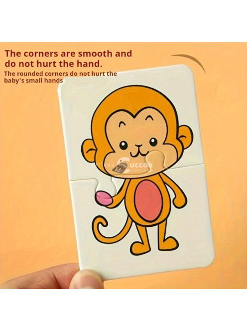 Állat- és gyümölcstema-alapú párosító kirakós kártyák