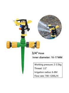   Menetes kerti forgó öntöző – automatikus 360 fokos vízpermetező