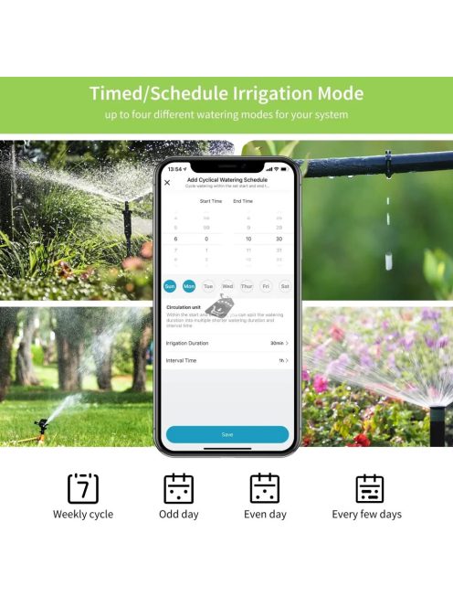 Diivoo automatikus öntöző vezérlő – vízidőzítő, Wi-Fi vezérlésű vízcsap szelep