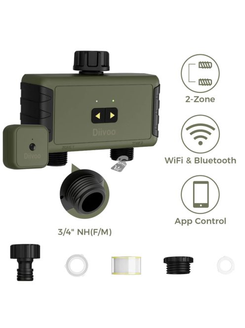 Diivoo automatikus öntöző vezérlő – vízidőzítő, Wi-Fi vezérlésű vízcsap szelep