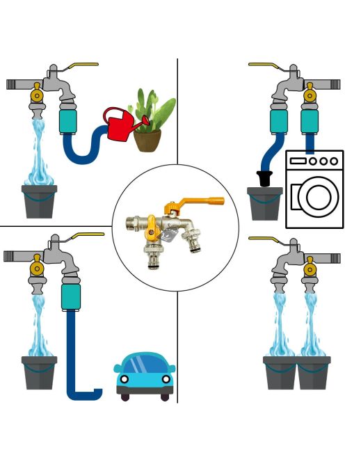 Réz csapadapter IBC víztartályhoz öntöző csatlakozóval