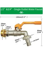Réz csapadapter IBC víztartályhoz öntöző csatlakozóval