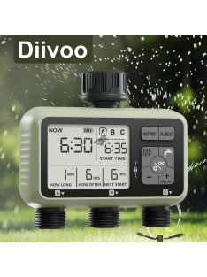   Kerti vízidőzítő – 3 zónás programozható automatikus öntöző időzítő, eső késleltető