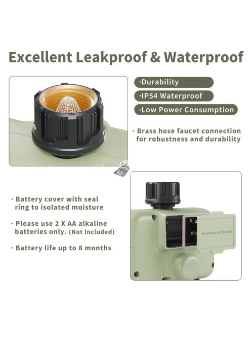 Kerti vízidőzítő – 3 zónás programozható automatikus öntöző időzítő, eső késleltető