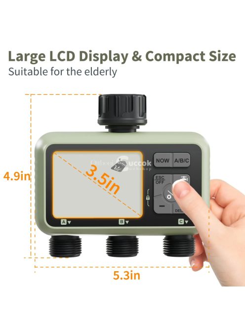 Kerti vízidőzítő – 3 zónás programozható automatikus öntöző időzítő, eső késleltető