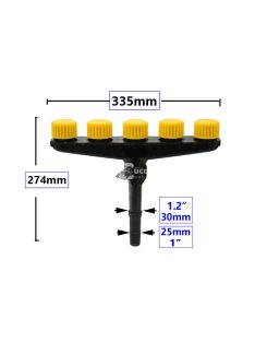 Szórófej kerti öntözéshez, 3-6 fejű