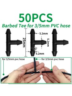 50 db 3-utas T-idom műanyag csőcsatlakozó