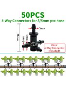 50 db 3-utas T-idom műanyag csőcsatlakozó