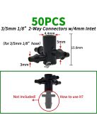 50 db 3-utas T-idom műanyag csőcsatlakozó