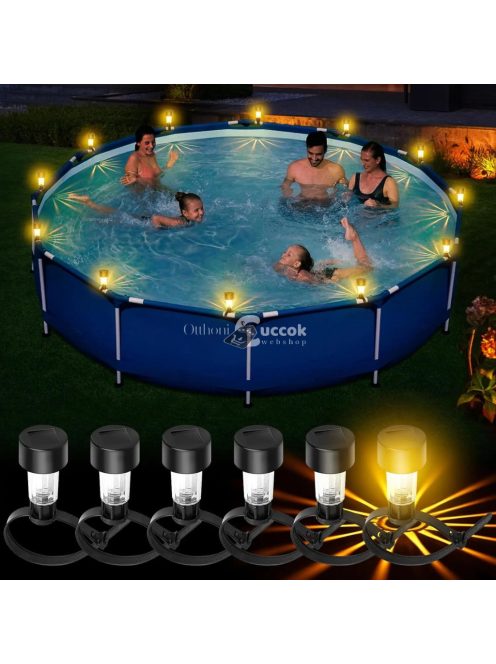 6 db napenergiás medence lámpa – vízálló LED lámpák medence díszítéshez