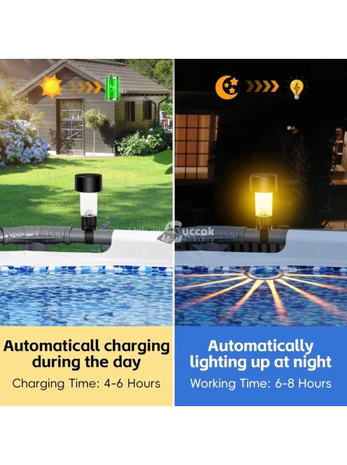 6 db napenergiás medence lámpa – vízálló LED lámpák medence díszítéshez