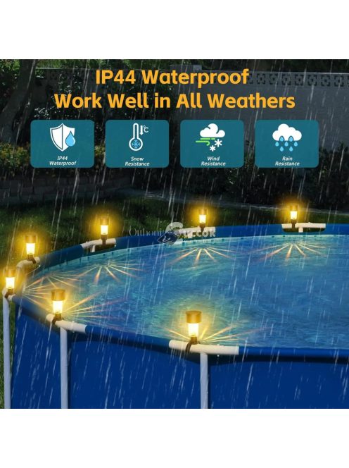 6 db napenergiás medence lámpa – vízálló LED lámpák medence díszítéshez