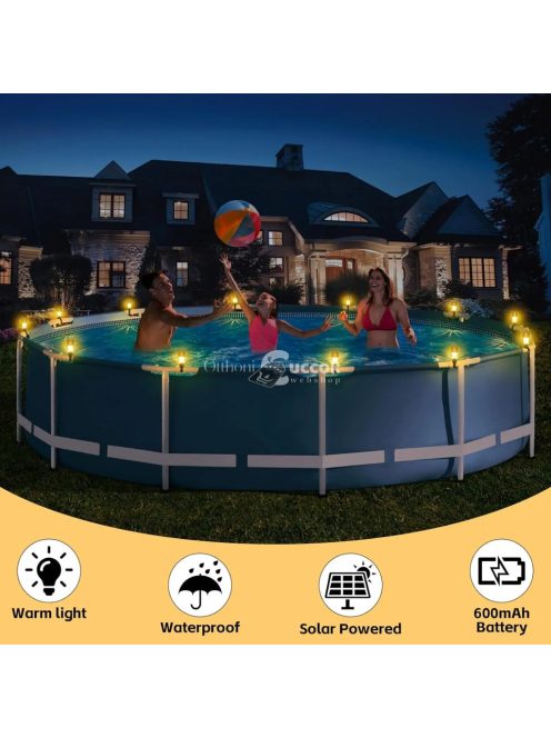 6 db napenergiás medence lámpa – vízálló LED lámpák medence díszítéshez