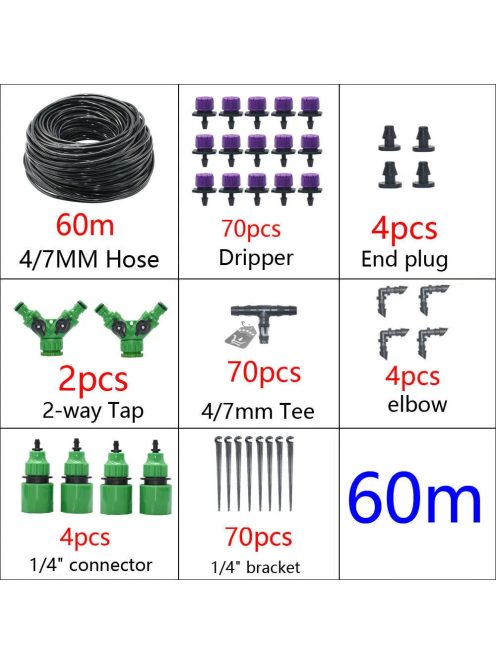 Automata csepegtető öntözőrendszer készlet időzítővel