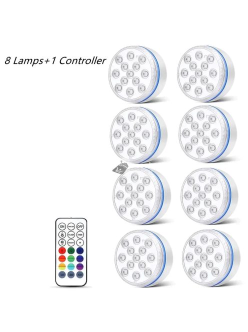 Víz alatti RGB LED lámpa távirányítóval