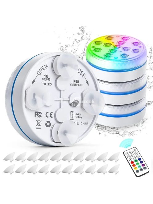 Víz alatti RGB LED lámpa távirányítóval