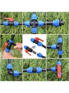 PE cső gyorscsatlakozó szelep T-elágazóval