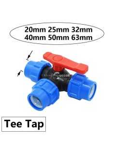 PE cső gyorscsatlakozó szelep T-elágazóval