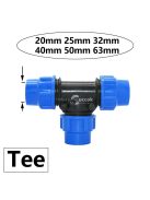 PE cső gyorscsatlakozó szelep T-elágazóval
