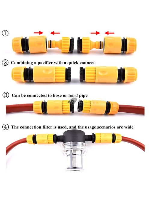 Kert öntöző szűrő gyorscsatlakozóval