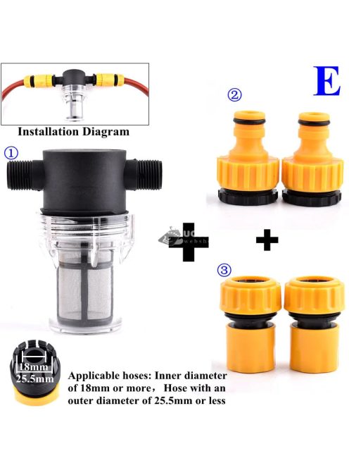 Kert öntöző szűrő gyorscsatlakozóval