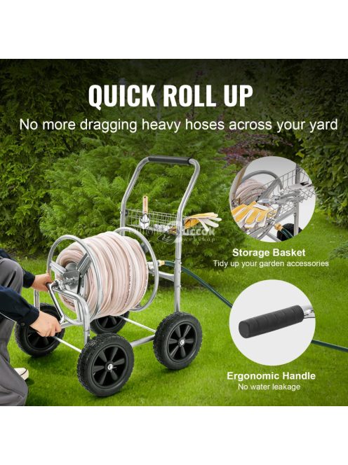 Tömlőfeltekercselő kocsi kültéri öntözéshez