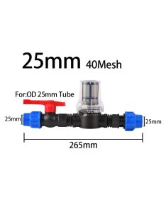 Öntözőcső szűrő különböző hálóval