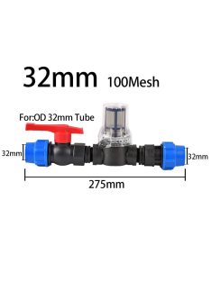 Öntözőcső szűrő különböző hálóval