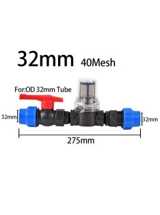 Öntözőcső szűrő különböző hálóval