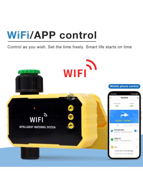 Napenergiás WiFi öntöző időzítő okos vezérléssel