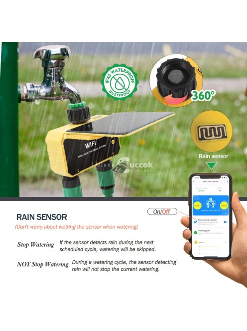 WiFi napenergiás öntöző időzítő Smart Life vezérléssel
