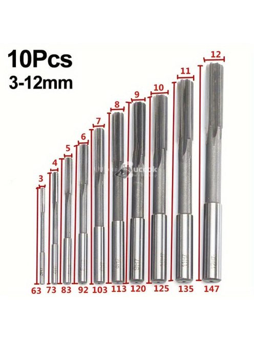 10 darabos gyorsacél dörzsárcsavar készlet