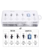 100db + doboz 6 méretű rögzítő klip készlet