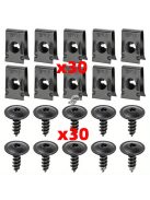 20db Vas U-alakú autós csavaros alapklip