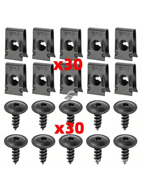 20db Vas U-alakú autós csavaros alapklip