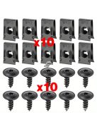 20db Vas U-alakú autós csavaros alapklip