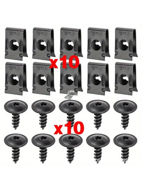 20db Vas U-alakú autós csavaros alapklip