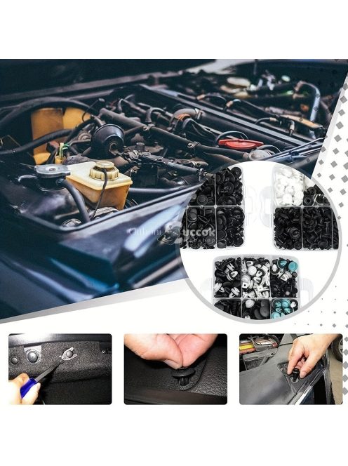 1000db Auto Rögzítő Klipsz és Rögzítőelem Készlet