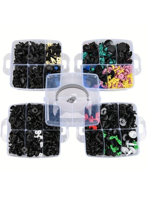 1000db Auto Rögzítő Klipsz és Rögzítőelem Készlet