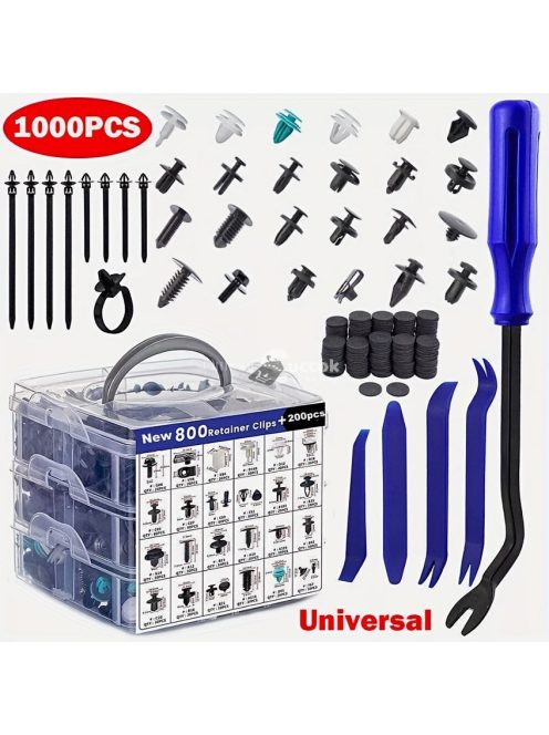 1000db Auto Rögzítő Klipsz és Rögzítőelem Készlet