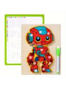 3D Fa Robot Puzzle Bónusz Tollal