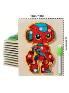 3D Fa Robot Puzzle Bónusz Tollal