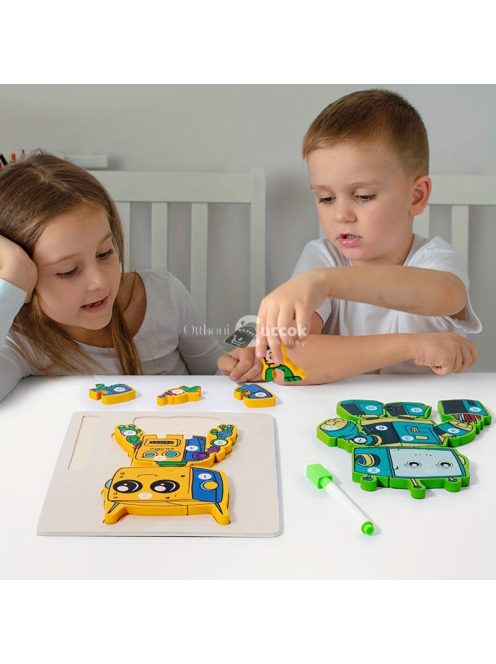 3D Fa Robot Puzzle Bónusz Tollal