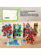 3D Fa Robot Puzzle Bónusz Tollal